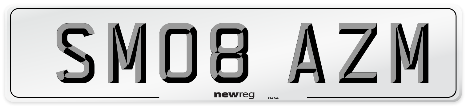 SM08 AZM Number Plate from New Reg